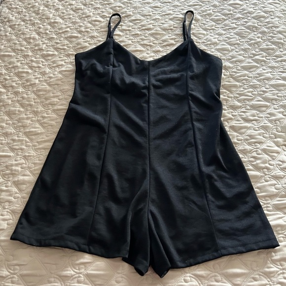 Zara V Neck Black Playsuit / Romper. Spaghetti strap Size M. Great condition. - Picture 1 of 4